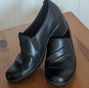 Clarks Black Partridge Slip Ons